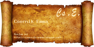 Csernik Emma névjegykártya